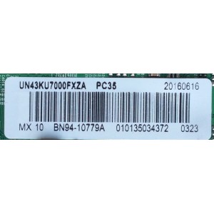 MAIN PARA TV SAMSUNG / NUMERO DE PARTE BN94-10779A / BN41-02528A / BN97-10969A / BN9410779A / PANEL CY-KK043HGAV3H / MODELO UN43KU7000 / UN43KU7000FXZA AA01